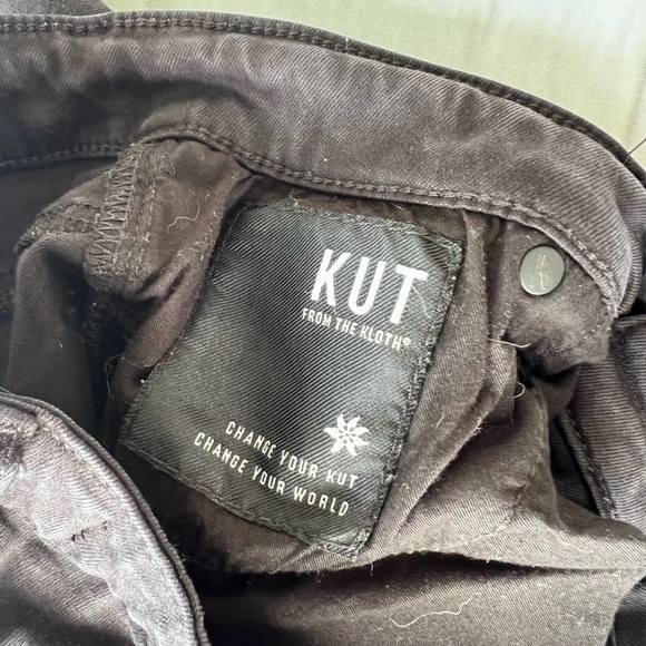 KUT from the Kloth Amy Mid Rise Crop Straight Leg Black Size 4 - Picture 6 of 10